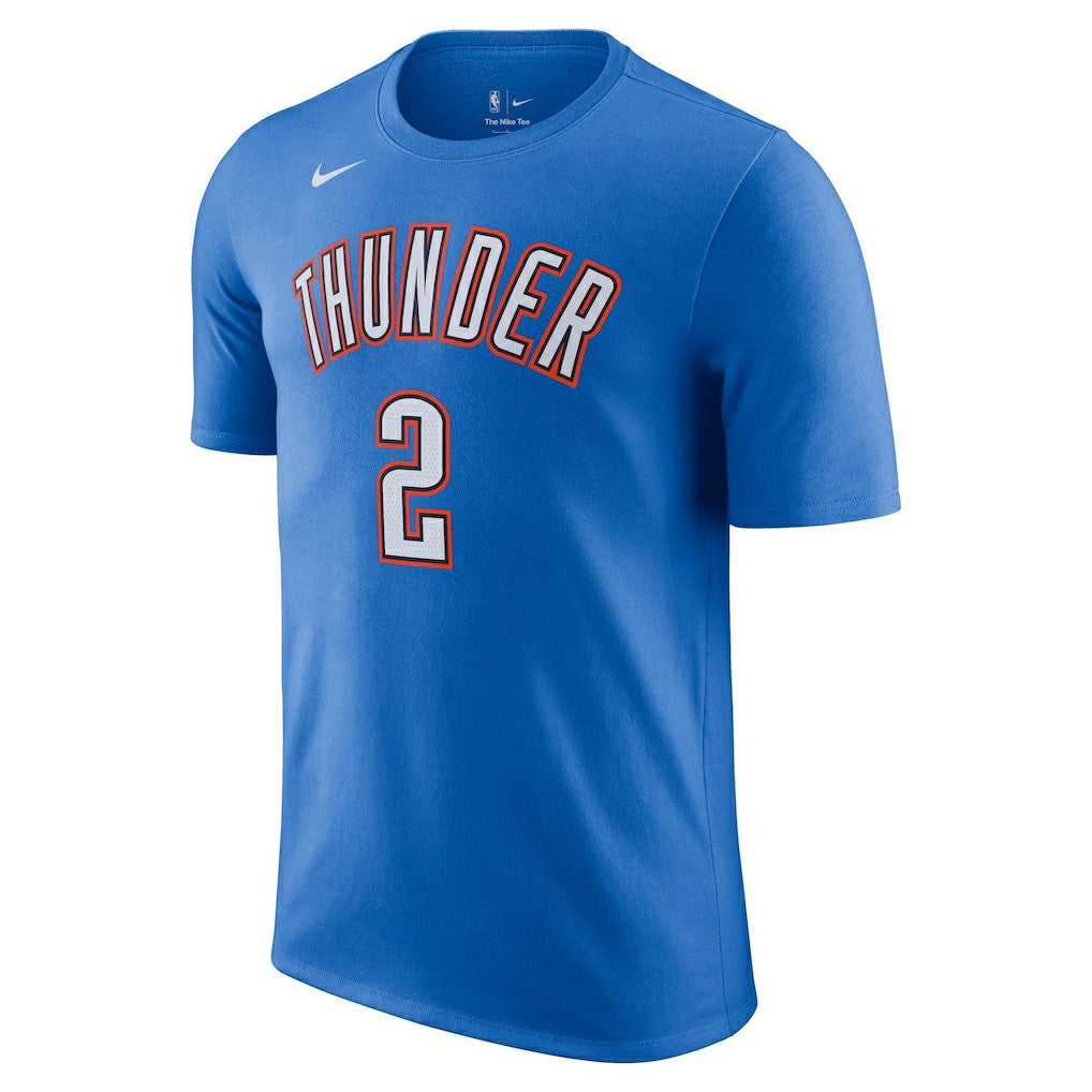 Nike Shai Gilgeous-Alexander Oklahoma City Thunder Icon 2022/23 Name & Number T-Shirt Blue