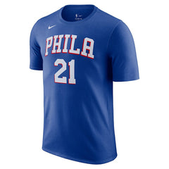Nike Joel Embiid Philadelphia 76ers Icon 2022/23 Name & Number T-Shirt Royal