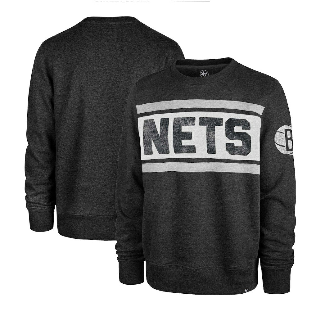 47 brand Brooklyn Nets '47 Tribeca Emerson Pullover Sweatshirt Heather Black