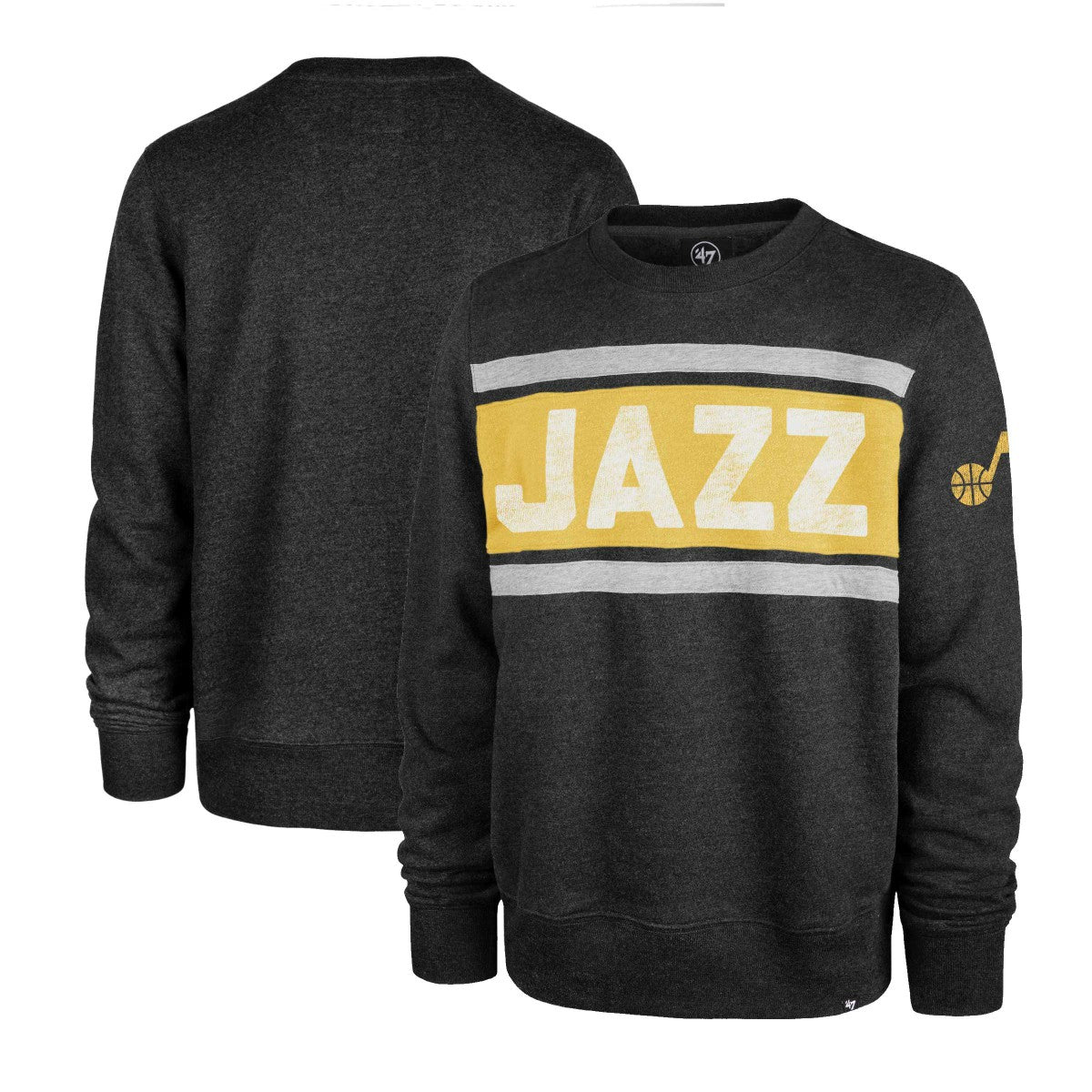 47 brand Utah Jazz '47 Tribeca Emerson Pullover Sweatshirt Heather Black