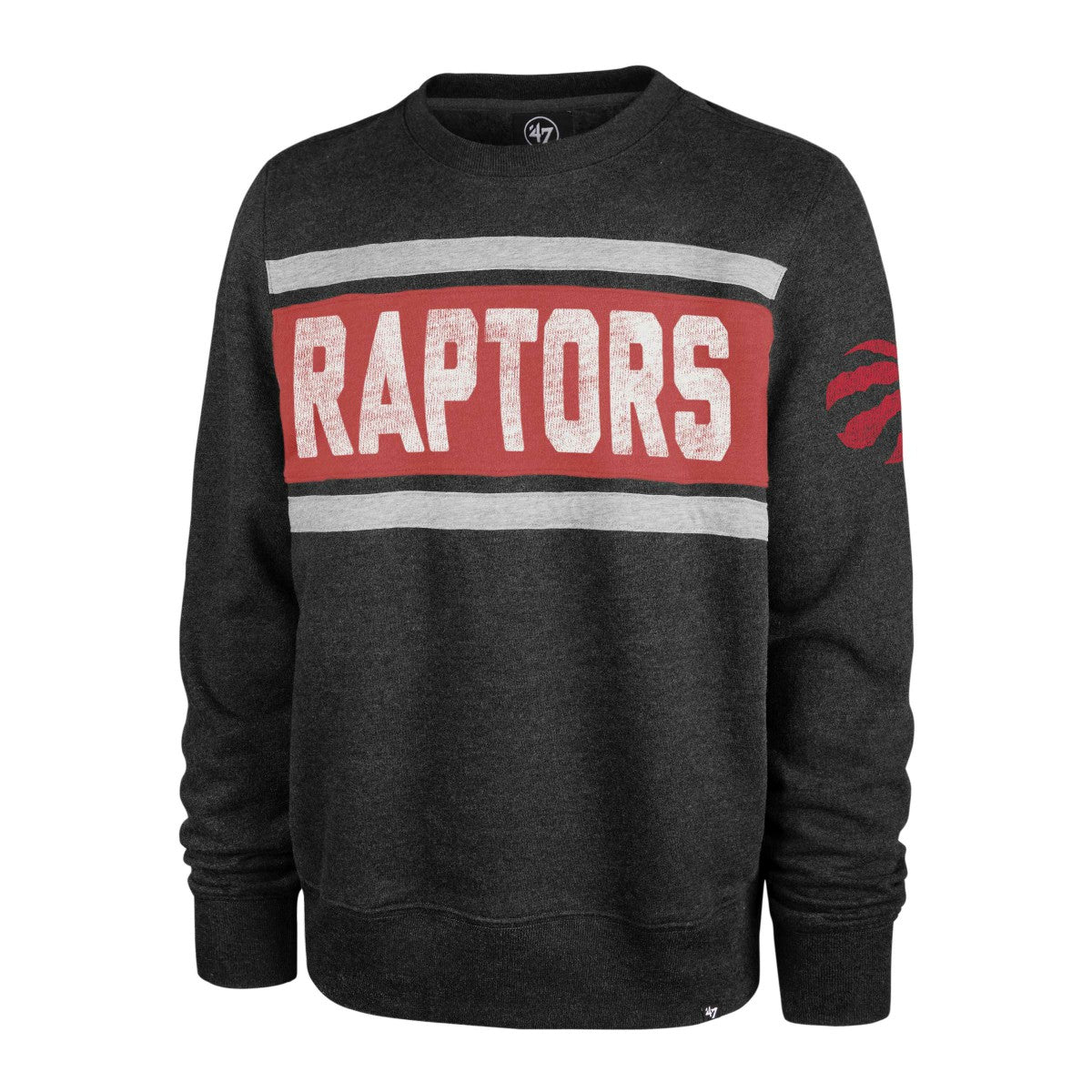 47 brand Toronto Raptors '47 Tribeca Emerson Pullover Sweatshirt Heather Black