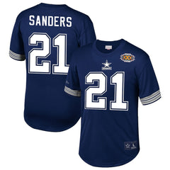 Deion Sanders Dallas Cowboys Retired Player Name & Number Mesh Top - Navy - Mitchell & Ness