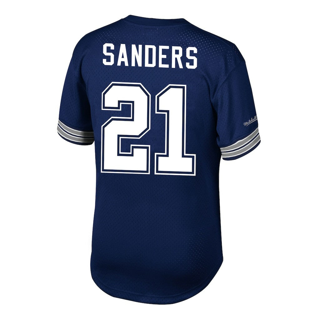 Deion Sanders Dallas Cowboys Retired Player Name & Number Mesh Top - Navy - Mitchell & Ness
