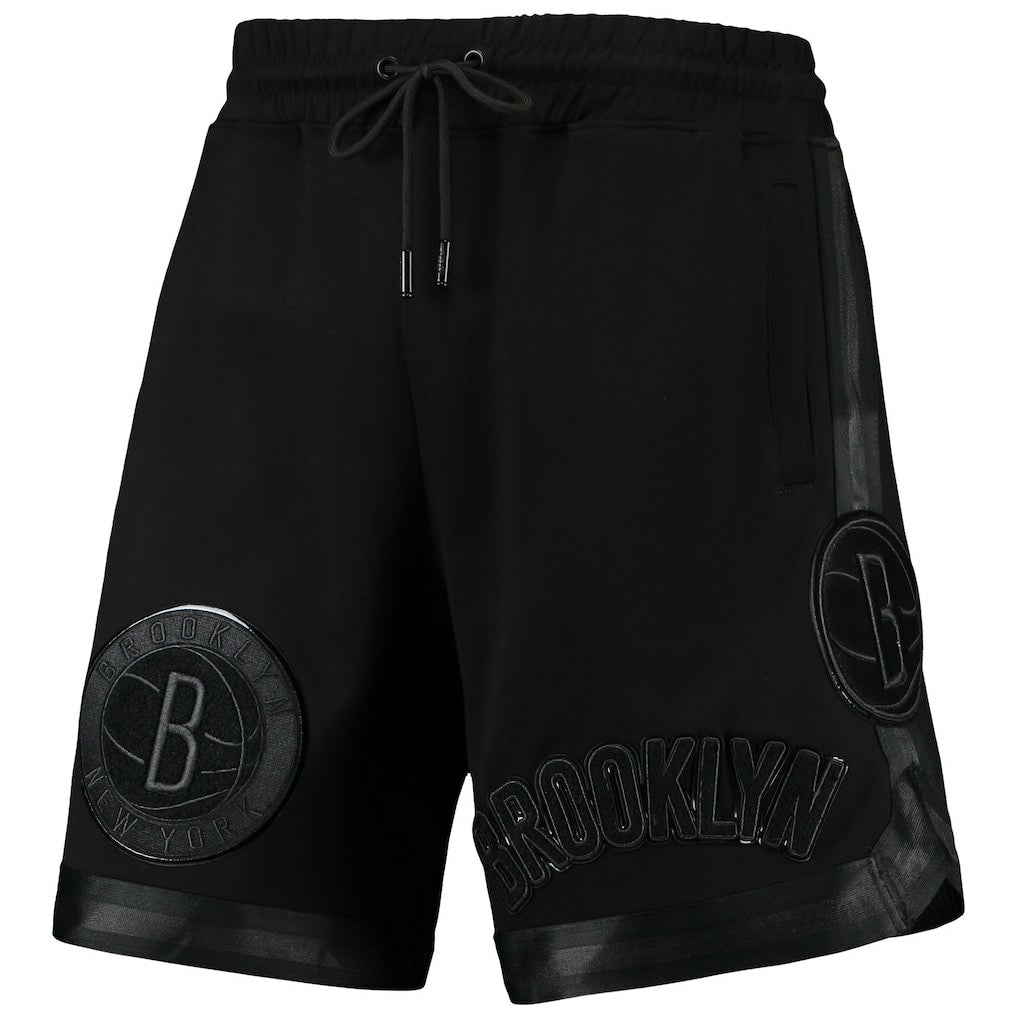 Brooklyn Nets Pro Standard Triple Black Gloss Logo Shorts