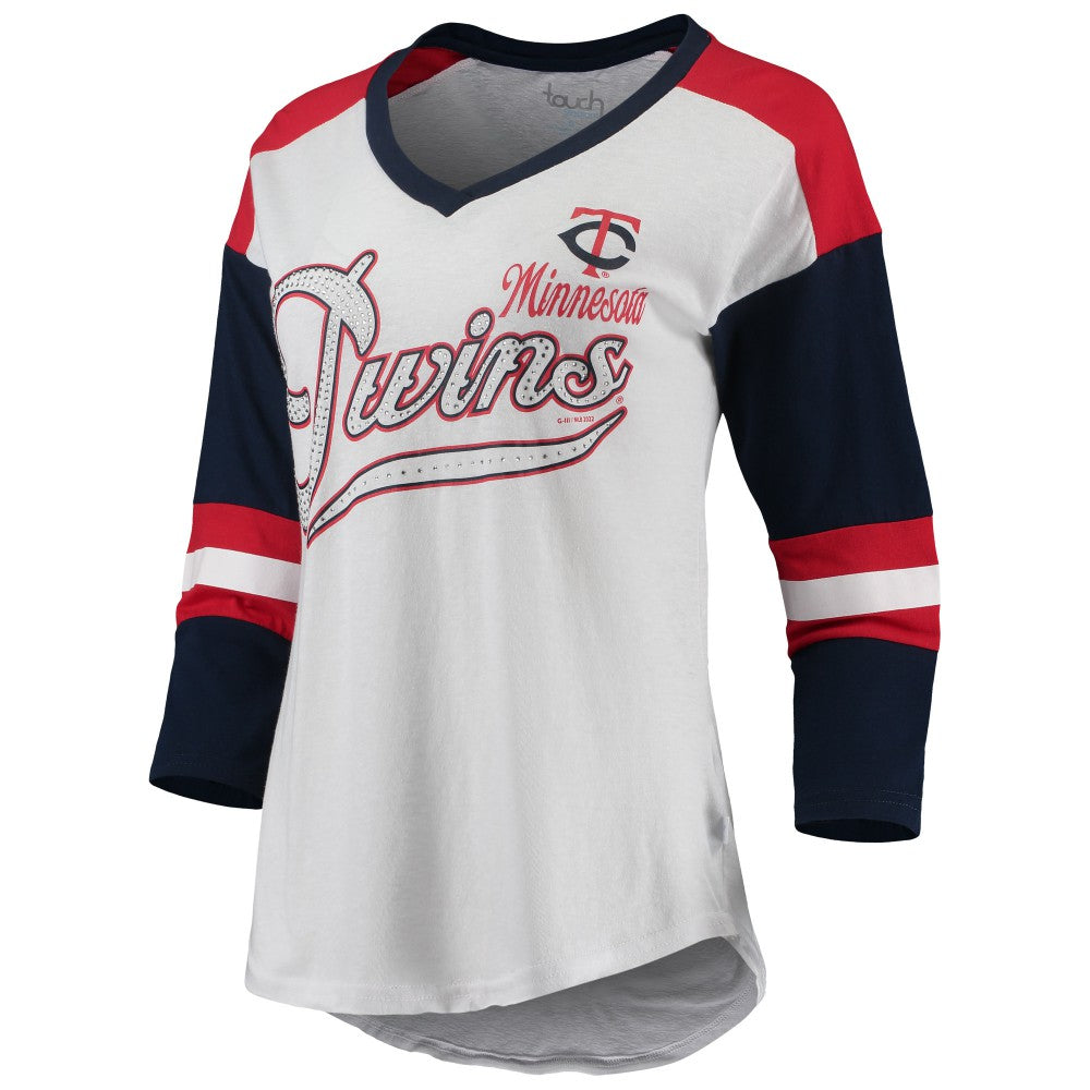 Minnesota Twins Touch Women's Base Runner 3/4-Sleeve V-Neck T-Shirt Online