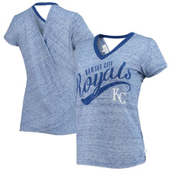 Kansas City Royals Touch Women's Hail Mary Back Wrap Space-Dye V-Neck T-Shirt Sale