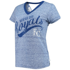Kansas City Royals Touch Women's Hail Mary Back Wrap Space-Dye V-Neck T-Shirt Sale