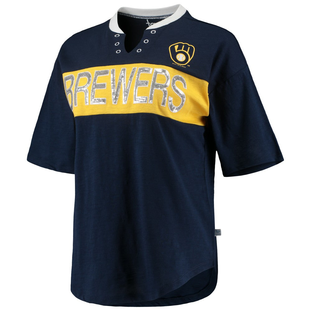 Milwaukee Brewers Touch Women's Lead Off Notch Neck T-Shirt for sale