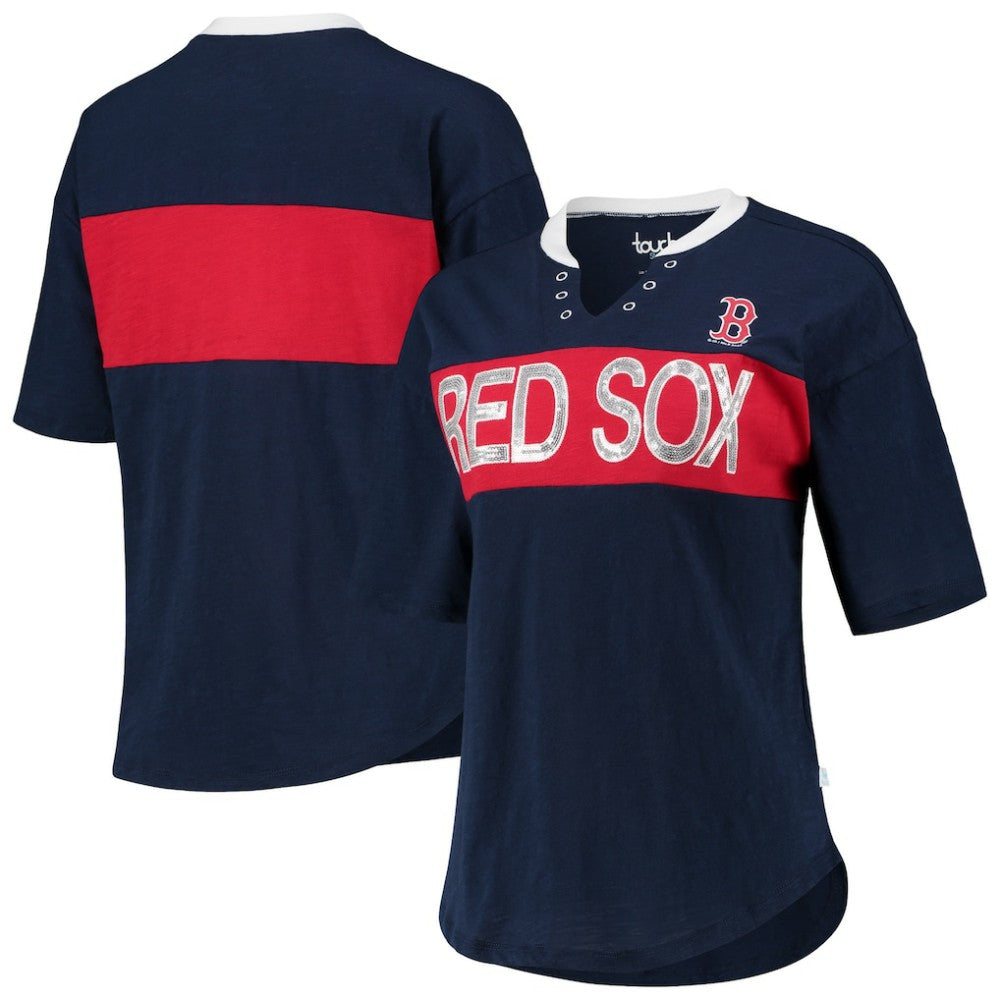 Boston Red Sox Touch Women's Lead Off Notch Neck T-Shirt Outlet