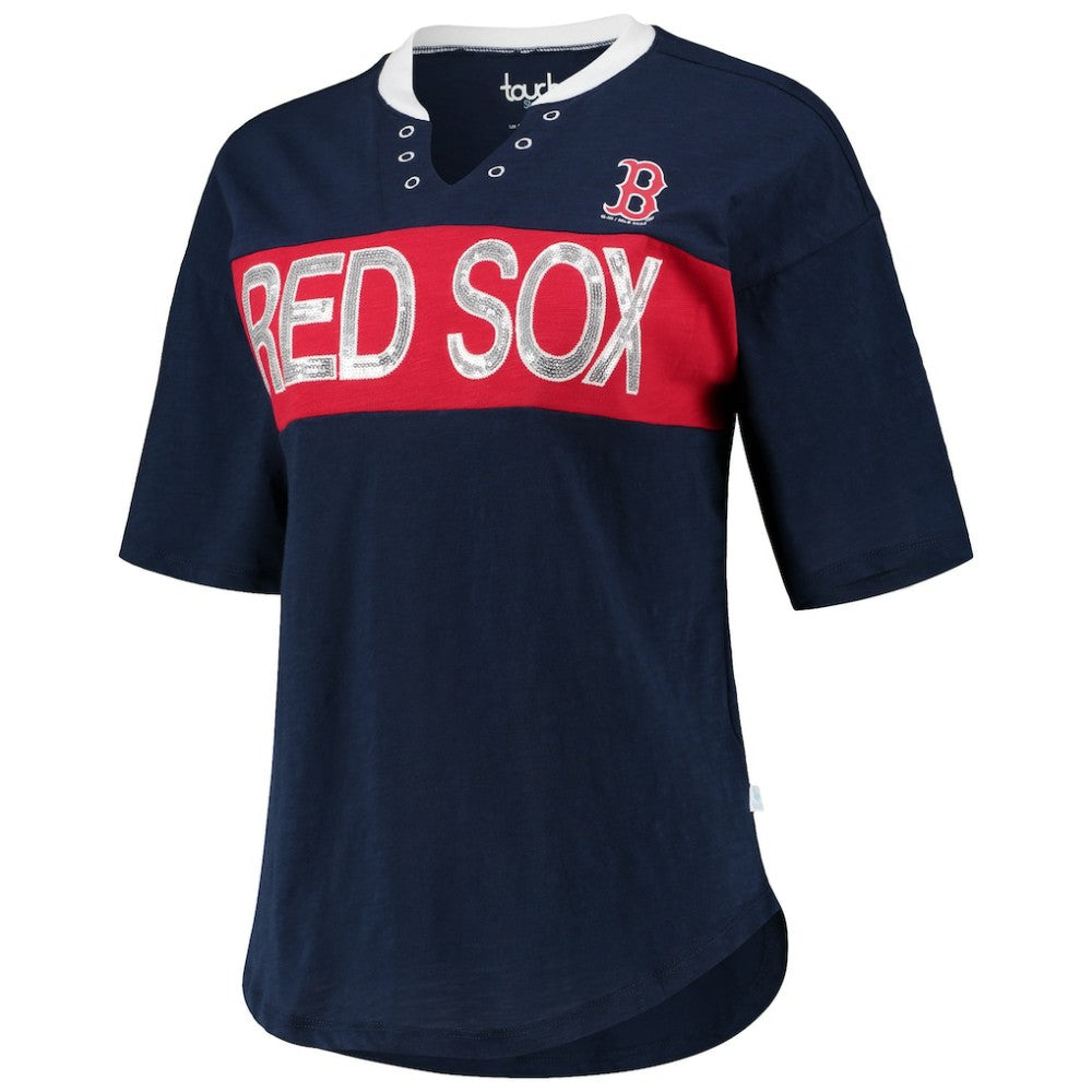 Boston Red Sox Touch Women's Lead Off Notch Neck T-Shirt Outlet