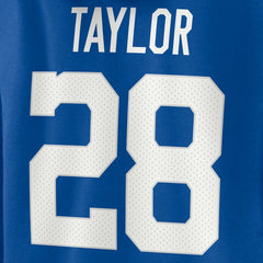 Jonathan Taylor Indianapolis Colts Women's Player Icon Name & Number V-Neck Pullover Hoodie - Royal - Fanatics