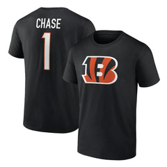 Ja'Marr Chase Cincinnati Bengals Player Icon Name & Number T-Shirt - Black - Fanatics