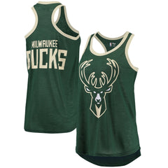 Milwaukee Bucks G-III Sports by Carl Banks Women's Showdown Scoop-Neck Racerback Tank Top Hunter Green