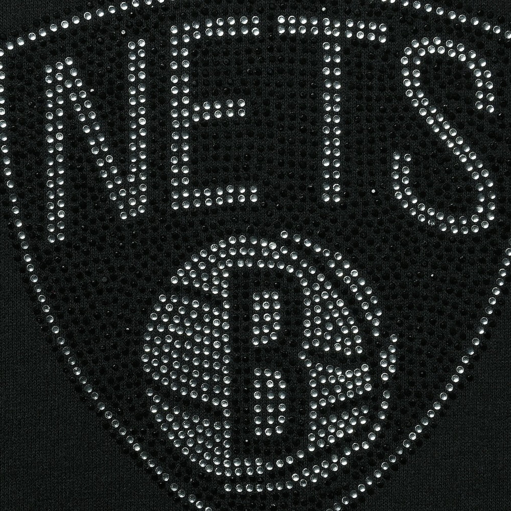 Brooklyn Nets DKNY Sport Women's Carrie Rhinestone Pullover Sweatshirt Black