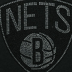 Brooklyn Nets DKNY Sport Women's Carrie Rhinestone Pullover Sweatshirt Black