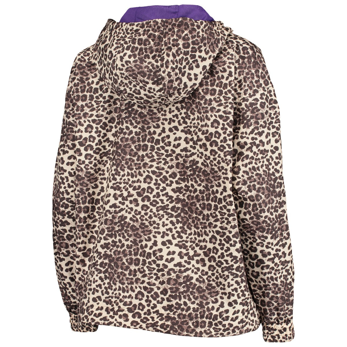 Los Angeles Lakers DKNY Sport Women's Gabriella Windbreaker Half-Zip Hoodie Leopard