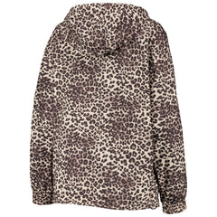 New York Knicks DKNY Sport Women's Gabriella Windbreaker Half-Zip Hoodie Leopard