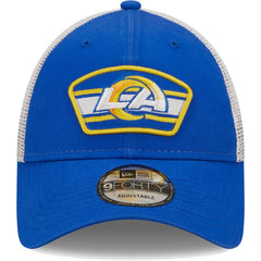 Los Angeles Rams New Era Logo Patch Trucker 9FORTY Snapback Hat - Royal/White - NFL