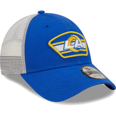 Los Angeles Rams New Era Logo Patch Trucker 9FORTY Snapback Hat - Royal/White - NFL