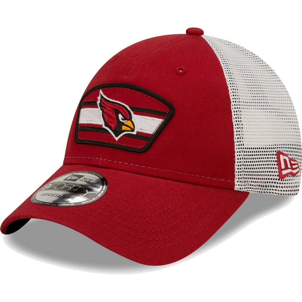 Arizona Cardinals New Era Logo Patch Trucker 9FORTY Snapback Hat - Cardinal/White - NFL
