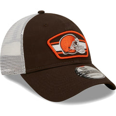 Cleveland Browns New Era Logo Patch Trucker 9FORTY Snapback Hat - Brown/White - NFL