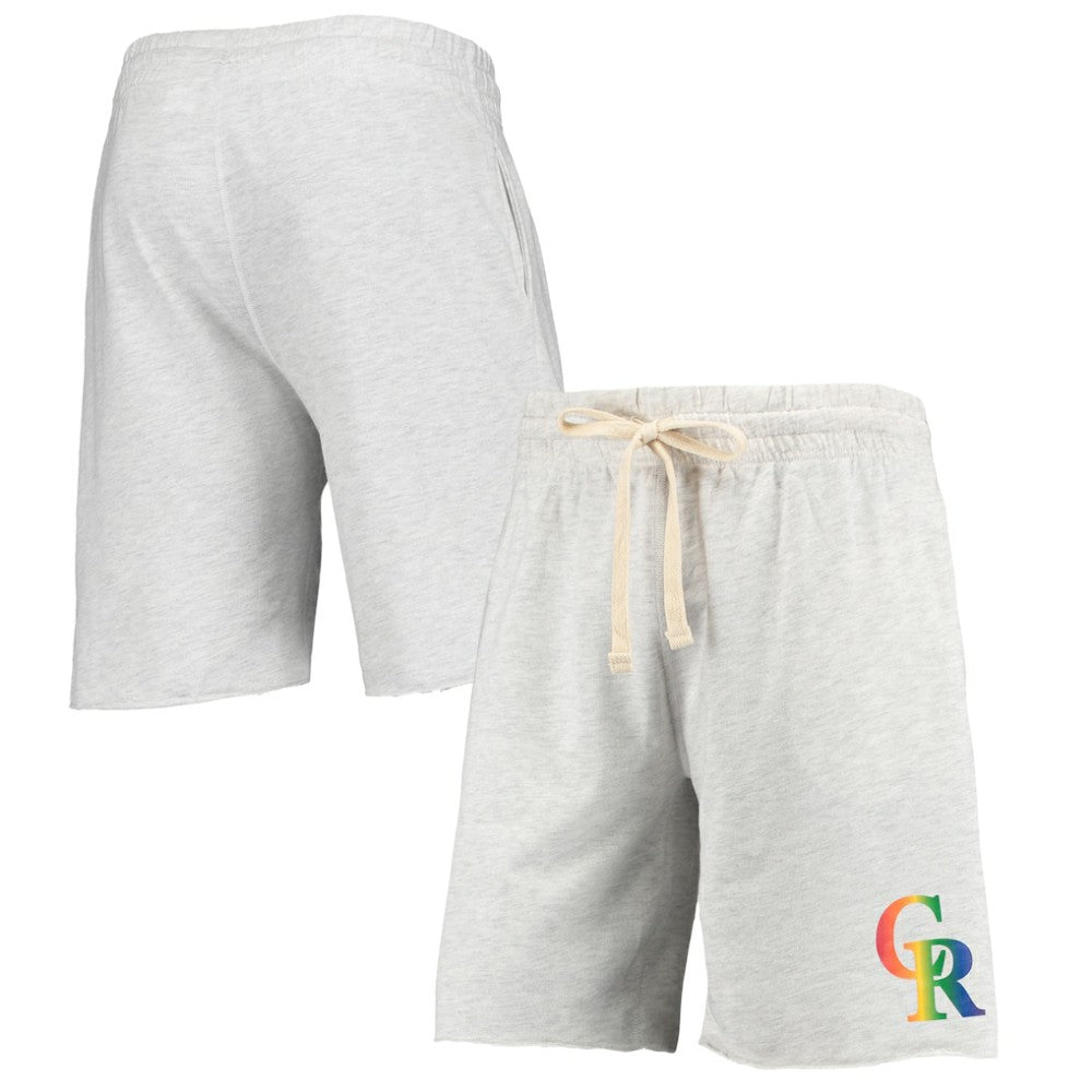 Colorado Rockies Concepts Sport Mainstream Logo Terry Tri-Blend Shorts for sale
