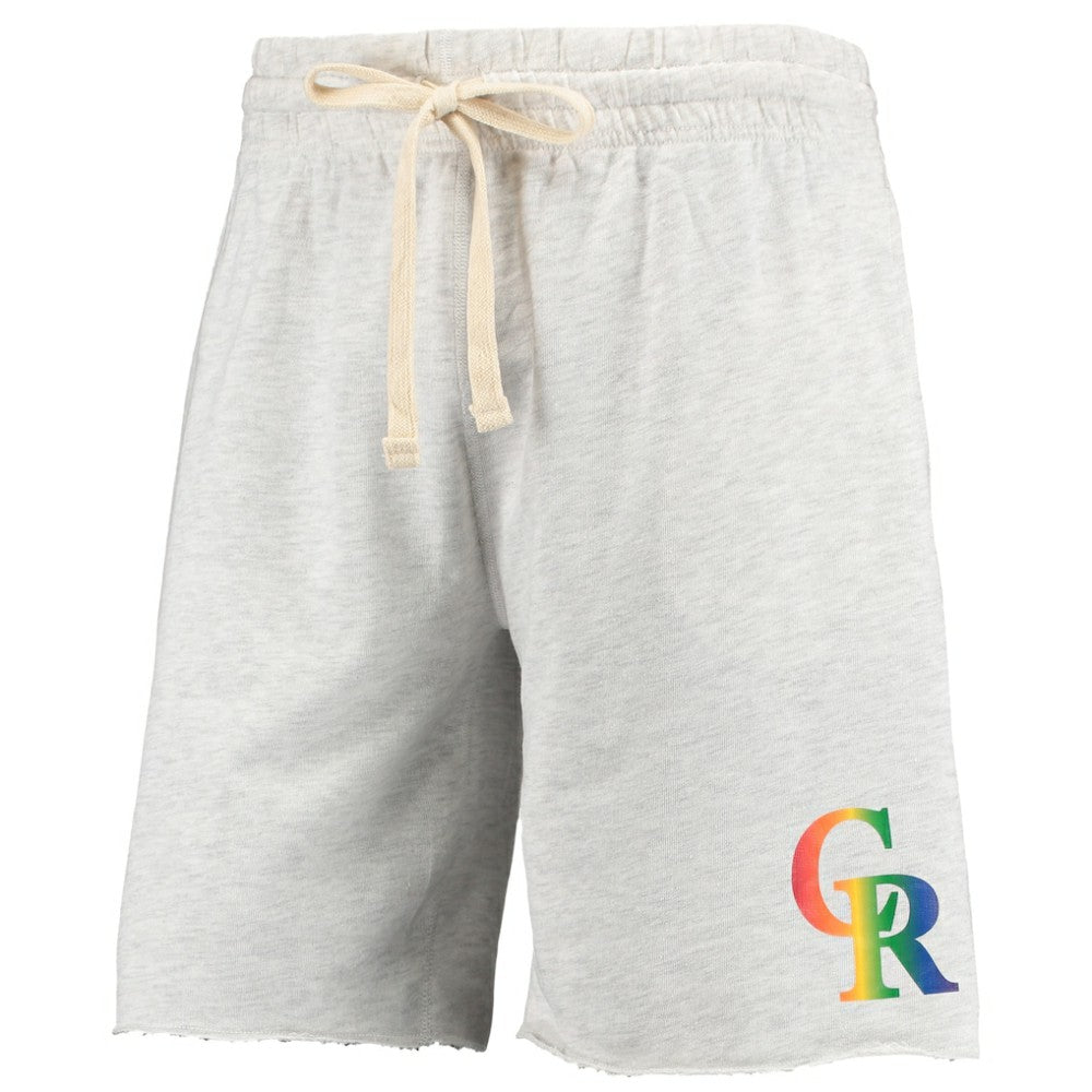 Colorado Rockies Concepts Sport Mainstream Logo Terry Tri-Blend Shorts for sale