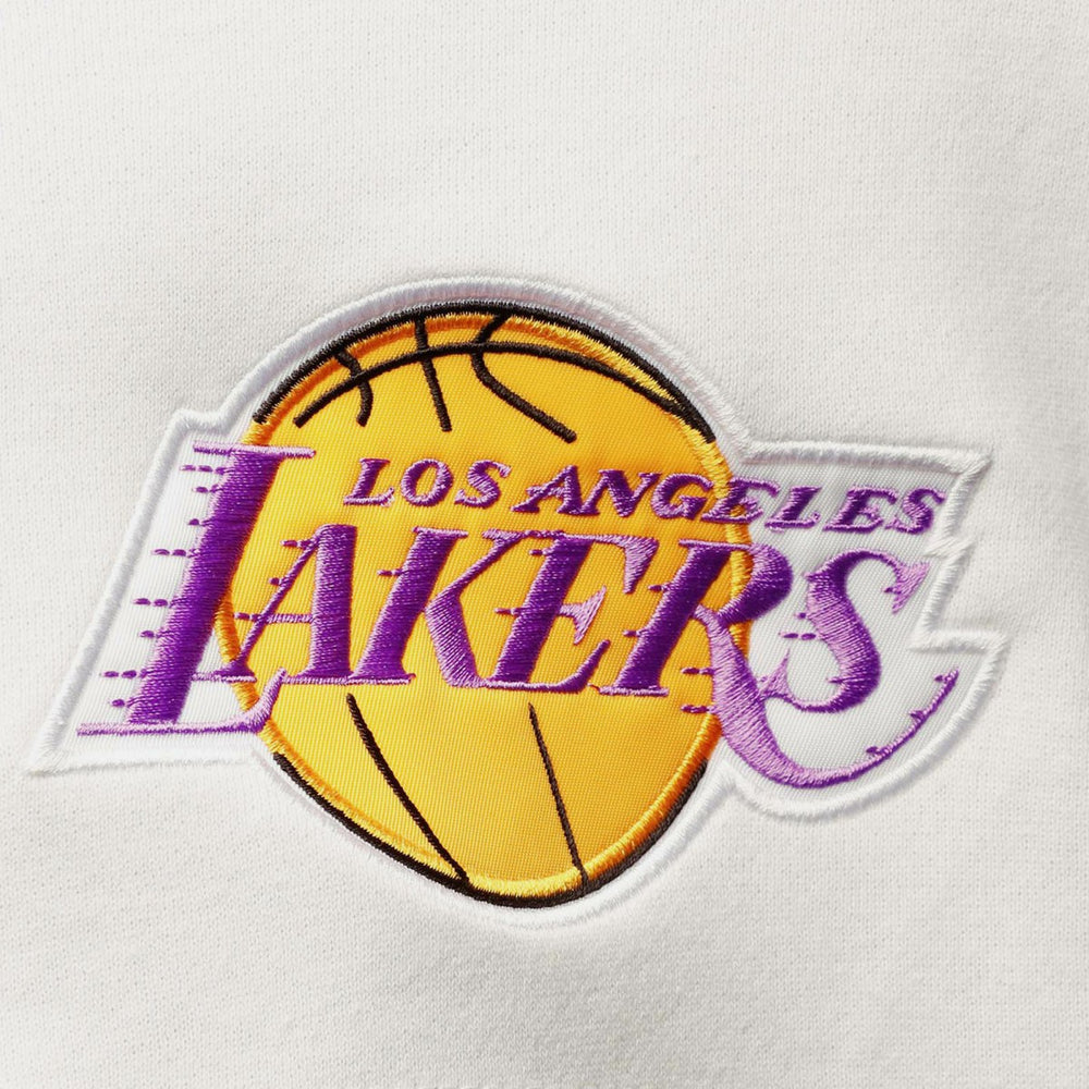 Mitchell & Ness Los Angeles Lakers Hardwood Classics Fusion 2.0 Colorblock Pullover Hoodie Purple