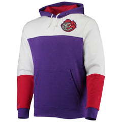 Mitchell & Ness Toronto Raptors Hardwood Classics Fusion 2.0 Colorblock Pullover Hoodie Purple