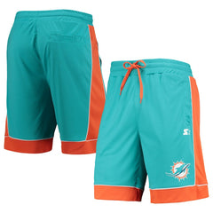 Miami Dolphins Starter Fan Favorite Fashion Shorts - Aqua/Orange - NFL