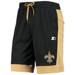 New Orleans Saints Starter Fan Favorite Fashion Shorts - Black/Gold - NFL