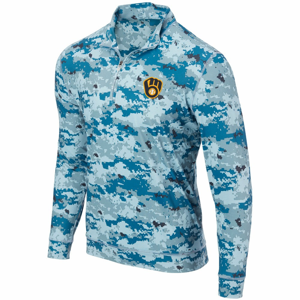 Milwaukee Brewers Digital Camo Performance Quarter-Zip Pullover Jacket Online