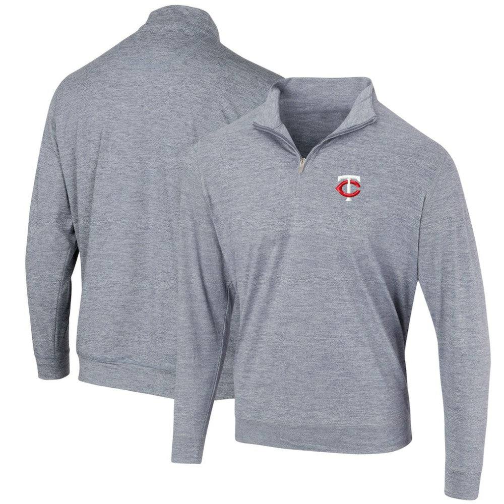 Minnesota Twins Peached Marled Yarn Quarter-Zip Pullover Jacket Sale