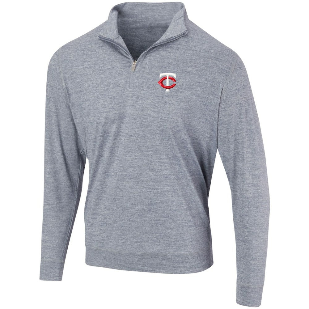 Minnesota Twins Peached Marled Yarn Quarter-Zip Pullover Jacket Sale