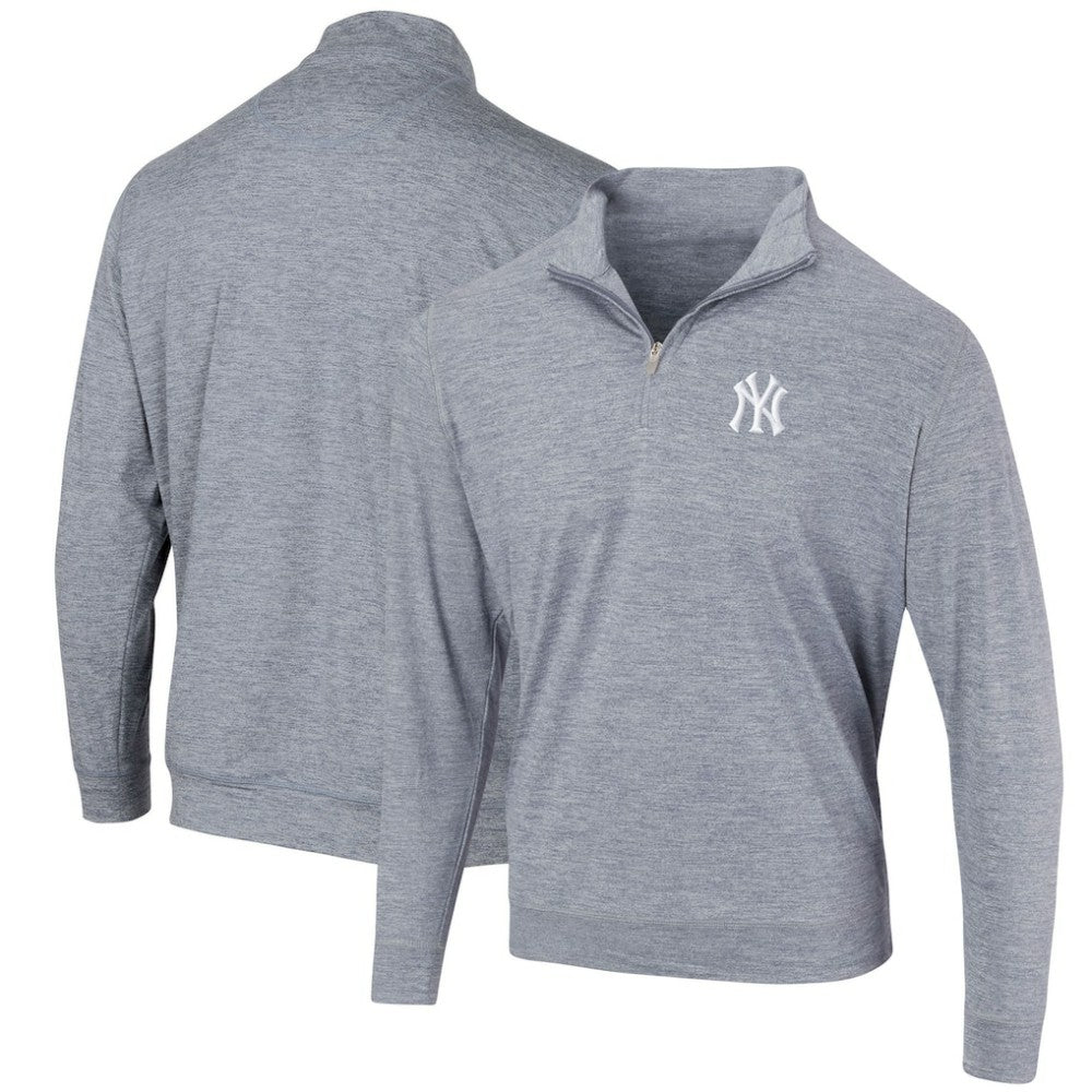 New York Yankees Peached Marled Yarn Quarter-Zip Pullover Jacket Sale