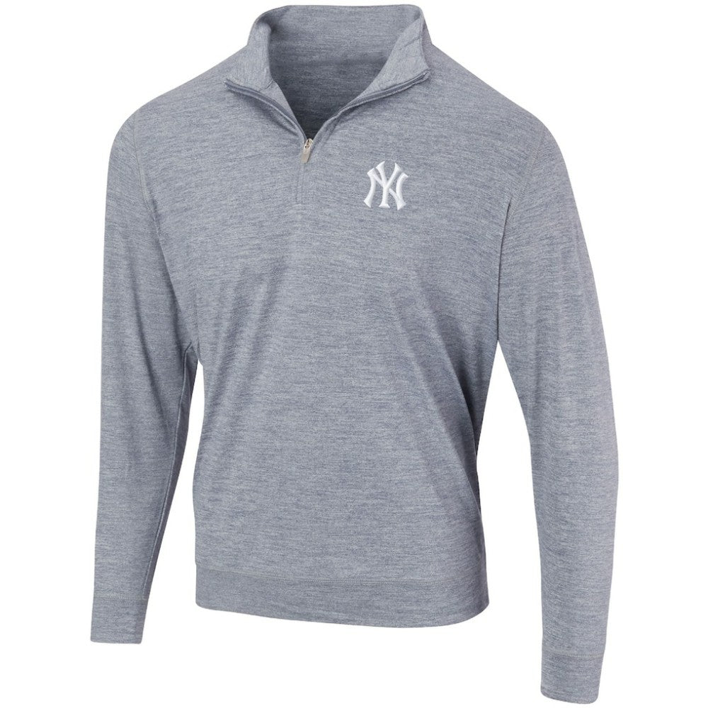 New York Yankees Peached Marled Yarn Quarter-Zip Pullover Jacket Sale