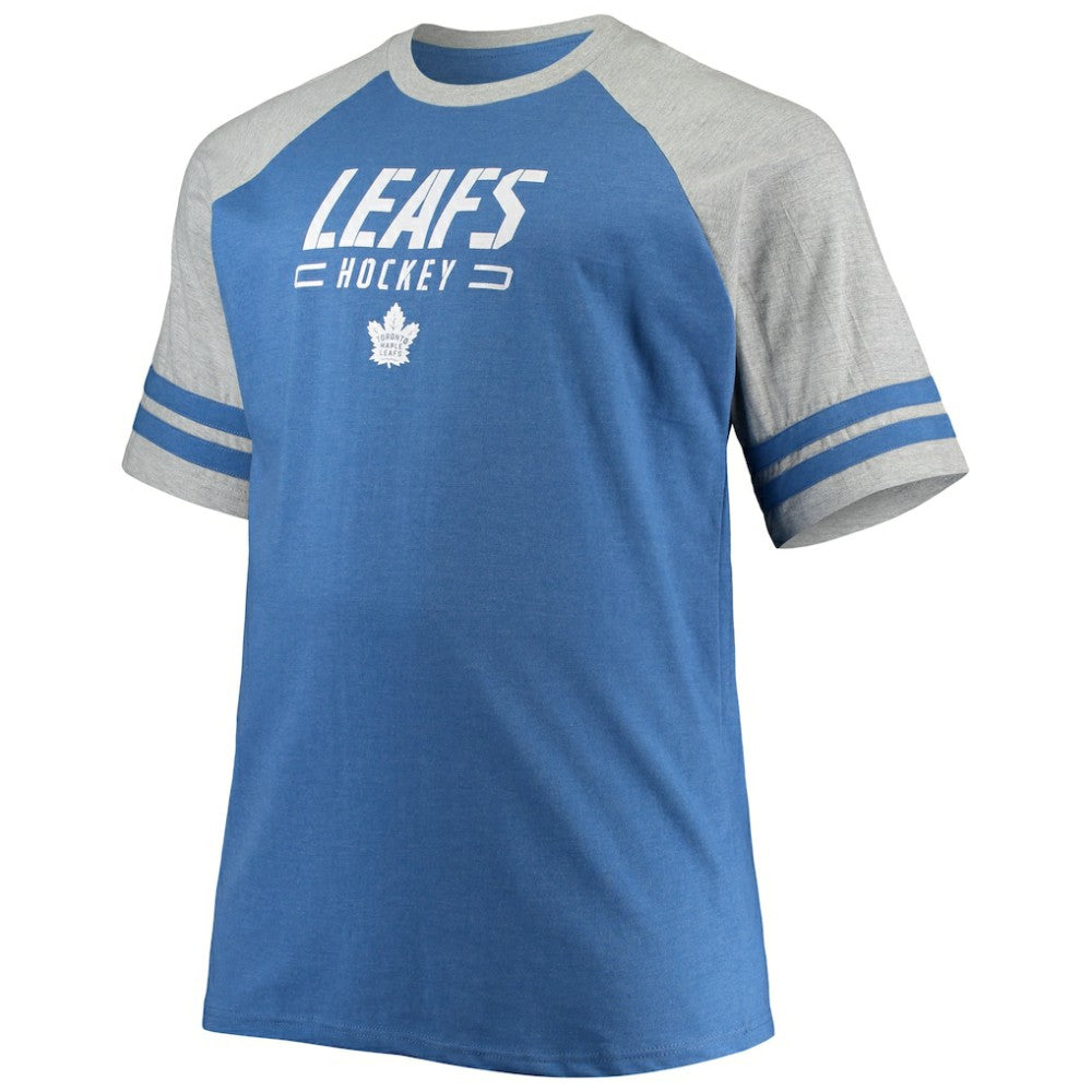 Toronto Maple Leafs Big & Tall Raglan T-Shirt - Heathered Blue | NHL discount
