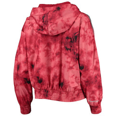 Mitchell & Ness Chicago Bulls Women's Galaxy Sublimated Windbreaker Pullover Full-Zip Hoodie Red