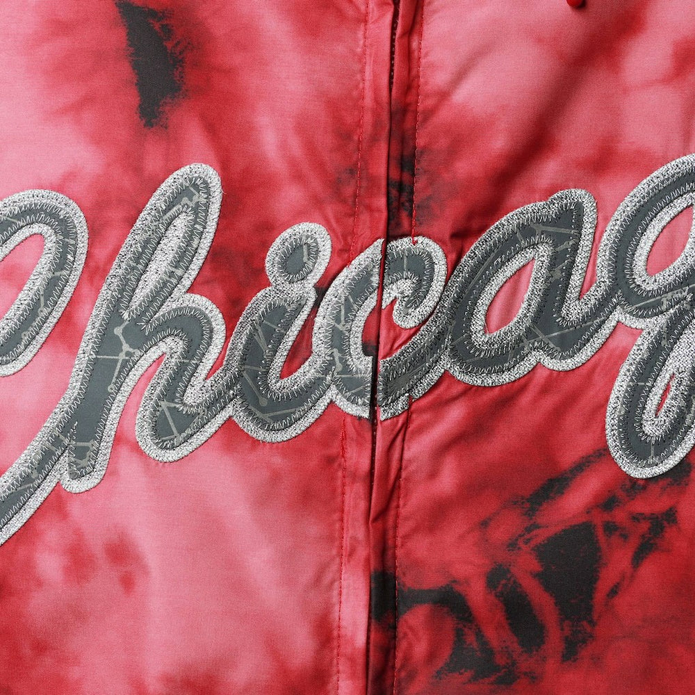 Mitchell & Ness Chicago Bulls Women's Galaxy Sublimated Windbreaker Pullover Full-Zip Hoodie Red