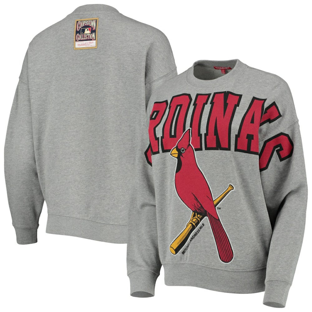 St. Louis Cardinals Mitchell & Ness Women's Cooperstown Collection Logo Lightweight Pullover Sweatshirt Near Me