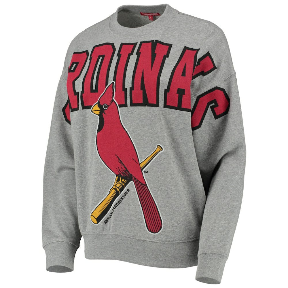 St. Louis Cardinals Mitchell & Ness Women's Cooperstown Collection Logo Lightweight Pullover Sweatshirt Near Me