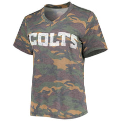 Jonathan Taylor Indianapolis Colts Majestic Threads Women's Name & Number V-Neck Tri-Blend T-Shirt - Camo - NFL