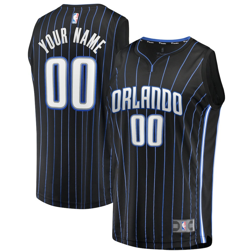 Fanatics Orlando Magic Youth Fast Break Replica Custom Jersey Black Icon Edition