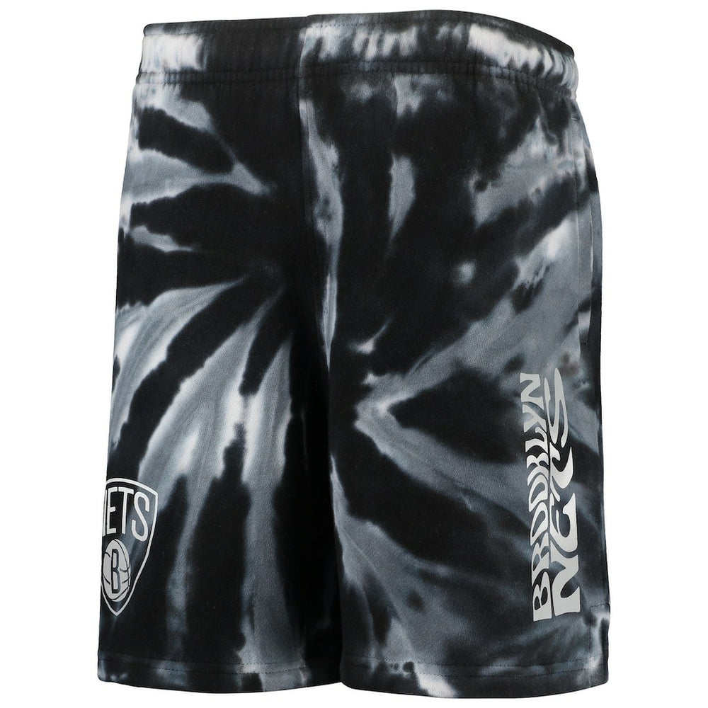 Brooklyn Nets Youth Santa Monica Tie-Dye Shorts Black