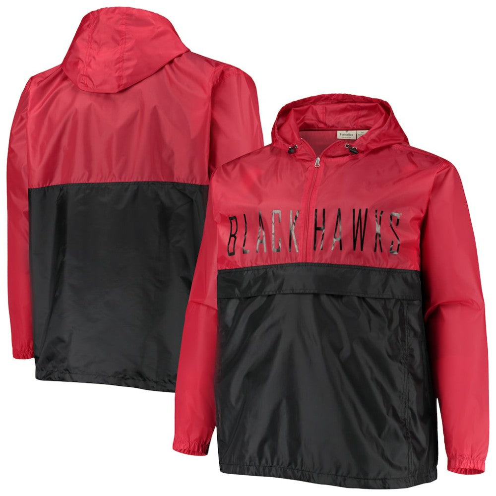 Chicago Blackhawks Big & Tall Anorak Half-Zip Pullover Hoodie - Red | NHL sale