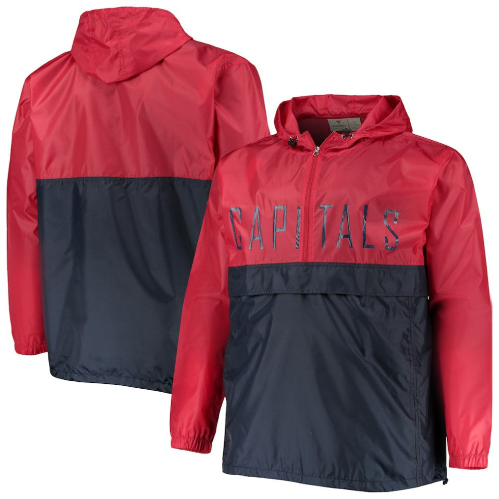 Washington Capitals Big & Tall Anorak Half-Zip Pullover Hoodie - Red | NHL near me