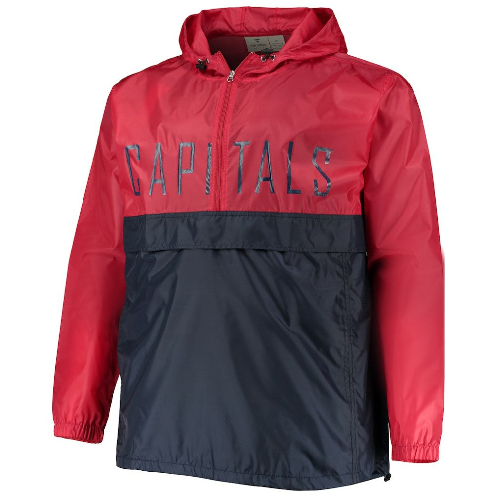 Washington Capitals Big & Tall Anorak Half-Zip Pullover Hoodie - Red | NHL near me
