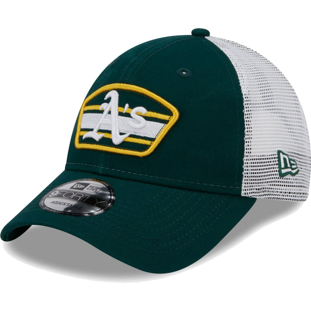 Athletics New Era Logo Patch 9FORTY Trucker Snapback Hat Outlet
