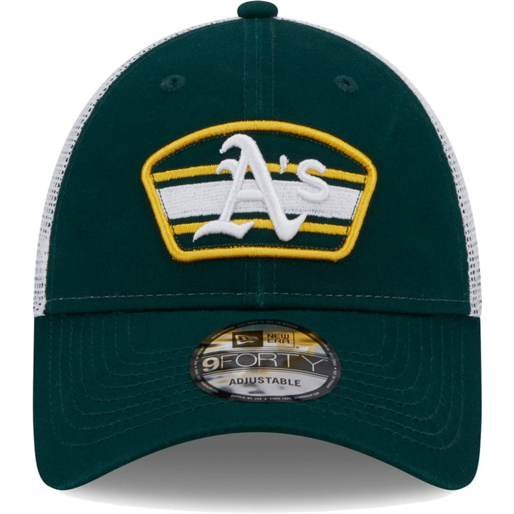 Athletics New Era Logo Patch 9FORTY Trucker Snapback Hat Outlet