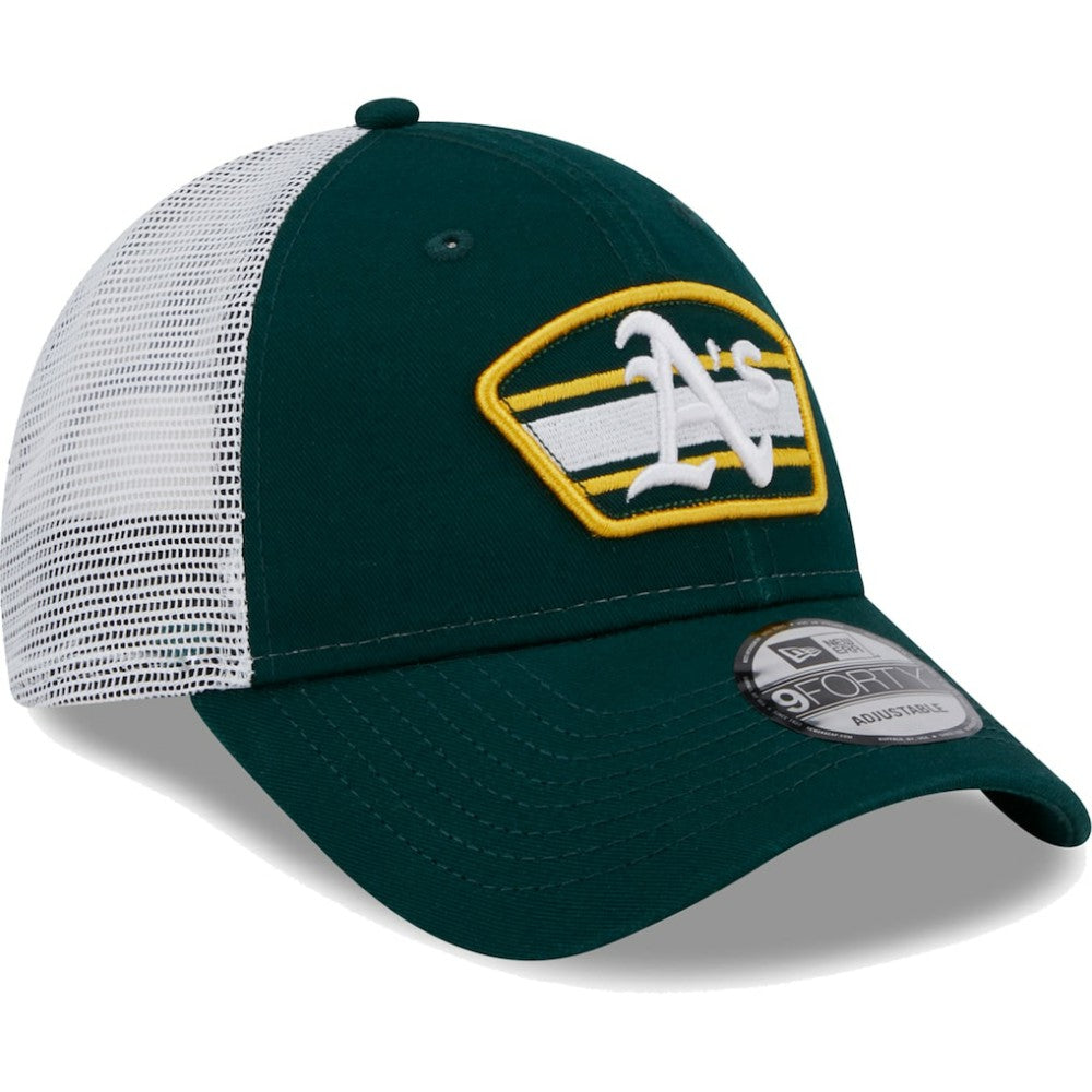 Athletics New Era Logo Patch 9FORTY Trucker Snapback Hat Outlet